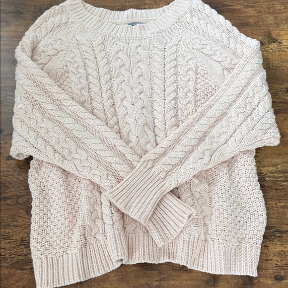 aerie Sweaters - Aerie Cable Knit Sweater - Light Pink